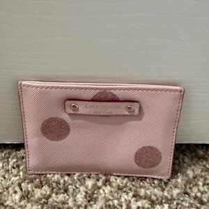 Kate Spade Pink Polka Dot Card Holder